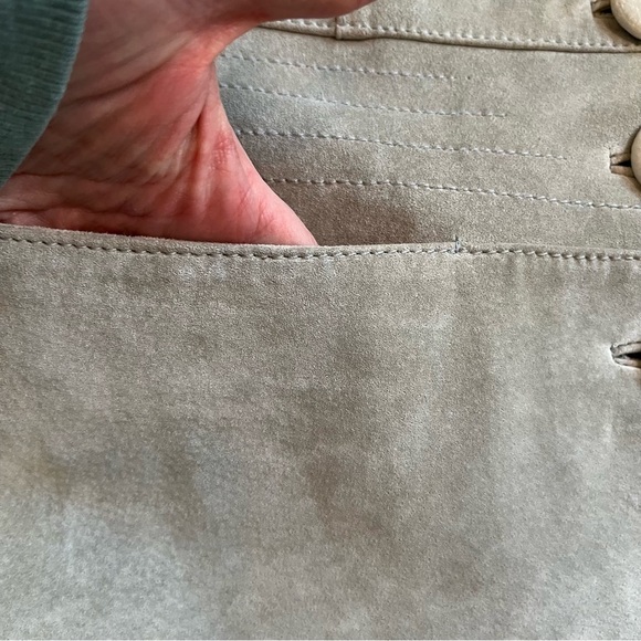 SKOTTS Washable Suede & Leather Trim Western Blazer – Taupe/Cream – Size S - Picture 10 of 17